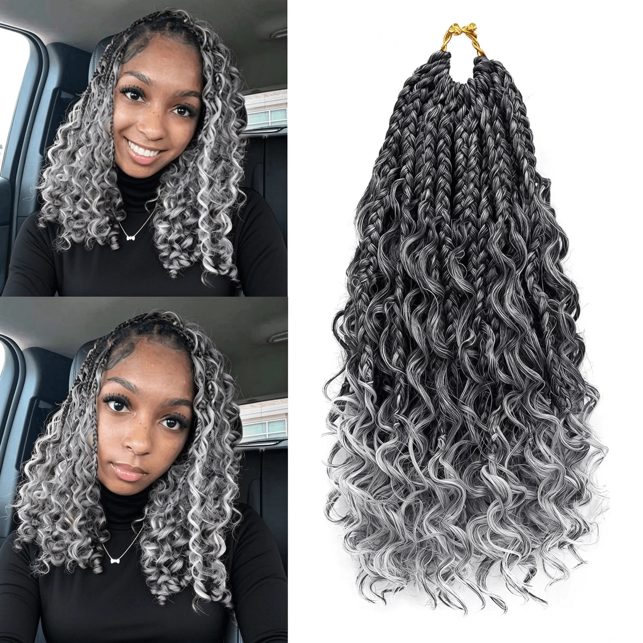 Goddess Box Braids Crochet Hair For Black Women Pre Looped Boho Crochet Braids Short Prelooped Bohemian Boho Crochet  Synthetic