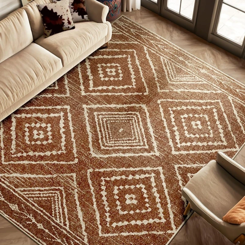 

Богемный ретро ковер для гостиной, простой художественный плюшевый коврик для спальни, можно стирать в машине, складной диван, журнальный столик, коврики 러그 Ковер Alfombra