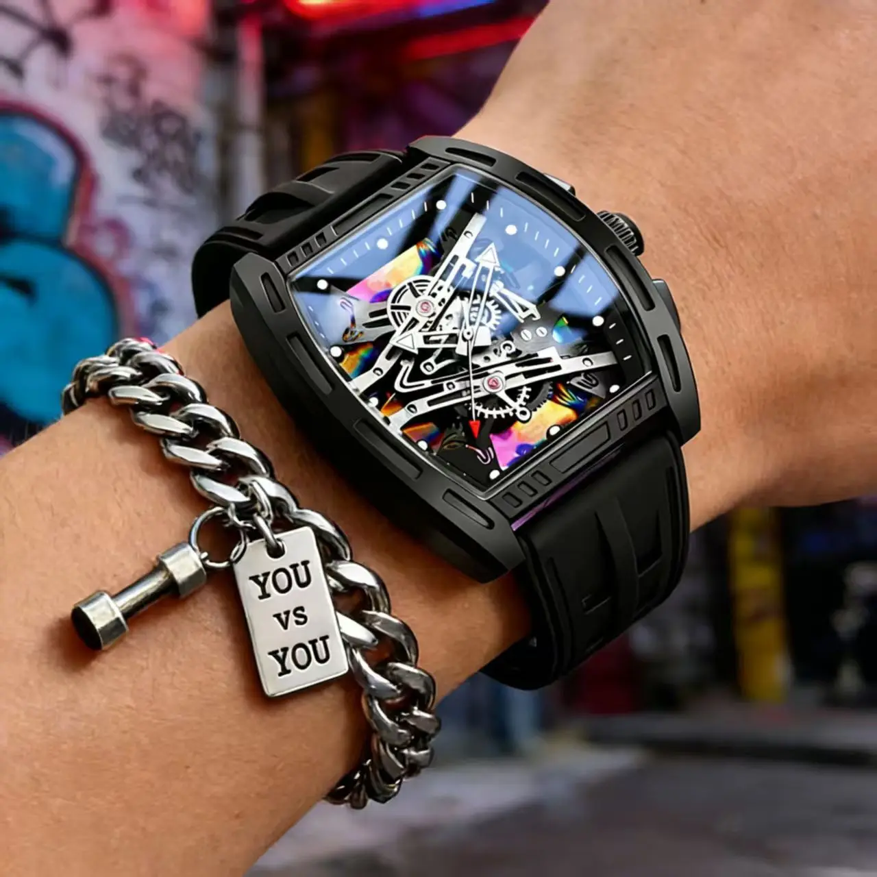 2PCS Men's Fashion Creative Quartz Watch Daily Matching, The Best Gift For Father's Day, Christmas, And Back To School Season