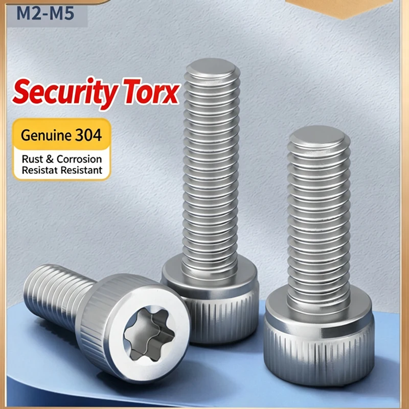 304 Stainless Steel Internal Torx Cylinder Head Screws, Anti-Disassembly Security Socket Cap Bolts M2.5 M3 30/50Pcs Pack
