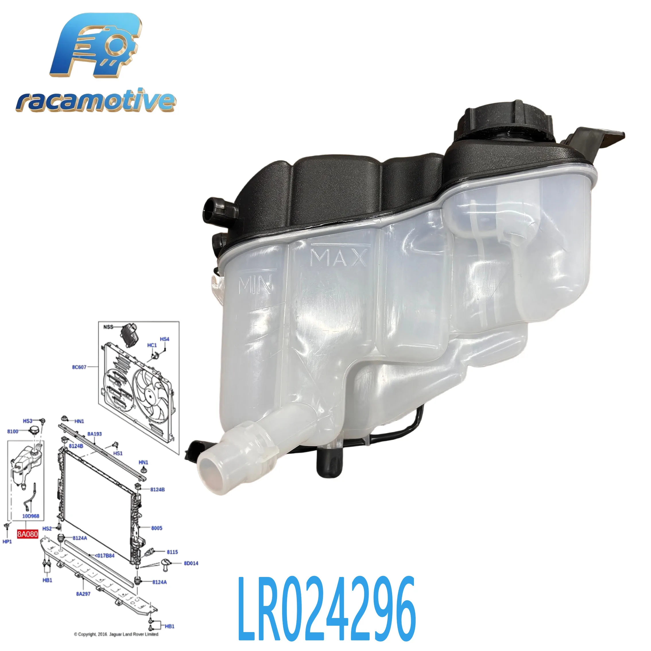 LR024296 31200321  for Land Rover Range Rover Evoque (L538), Discovery Sport 2 (L359), Volvo radiator coolant overflow tank.