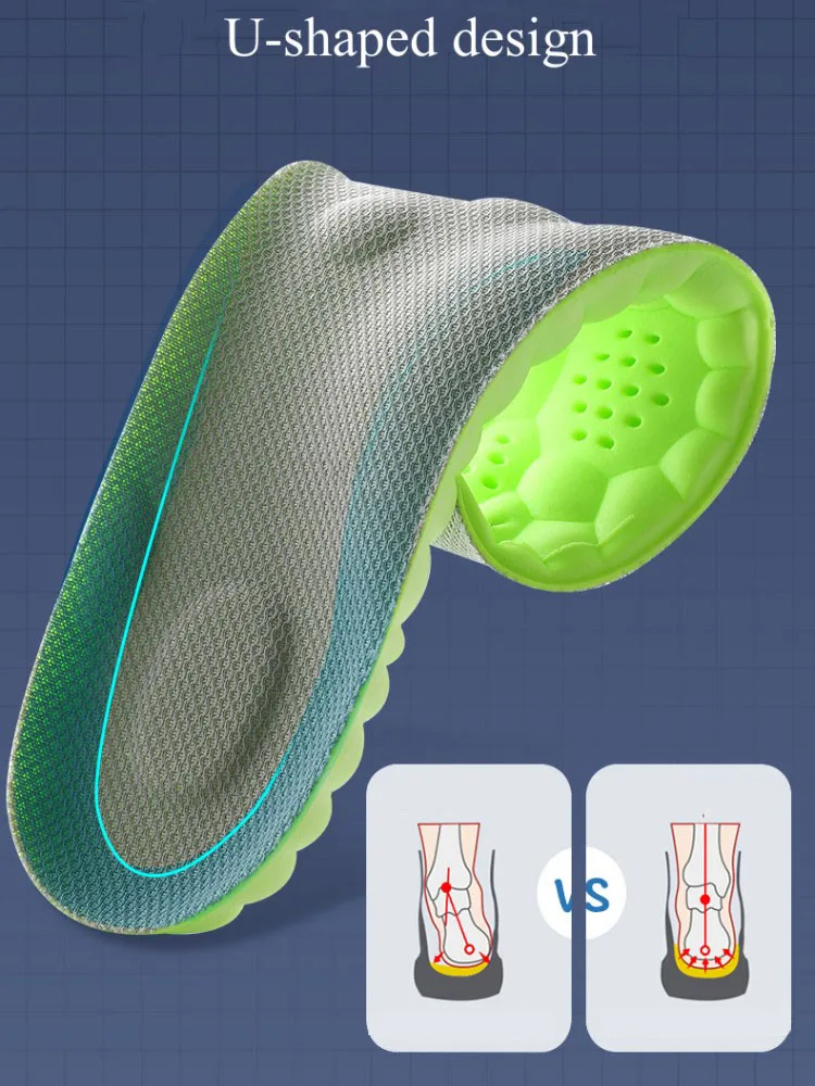 4D اللاتكس الأحذية الرياضية النعال سوبر لينة عالية مرونة منصات الأحذية المضادة للألم مزيل العرق وسادة قوس دعم القدم نعل 1 زوج
