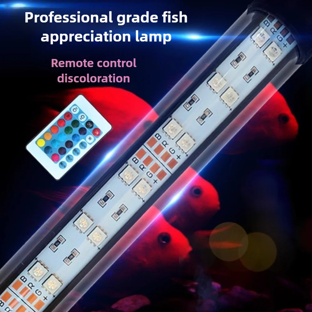 Remote Control LED Aquarium Light 43 Inch Multi Color 16 Color Light Changing LED Fish Tank Light Subersible Aquarium Plant Lamp