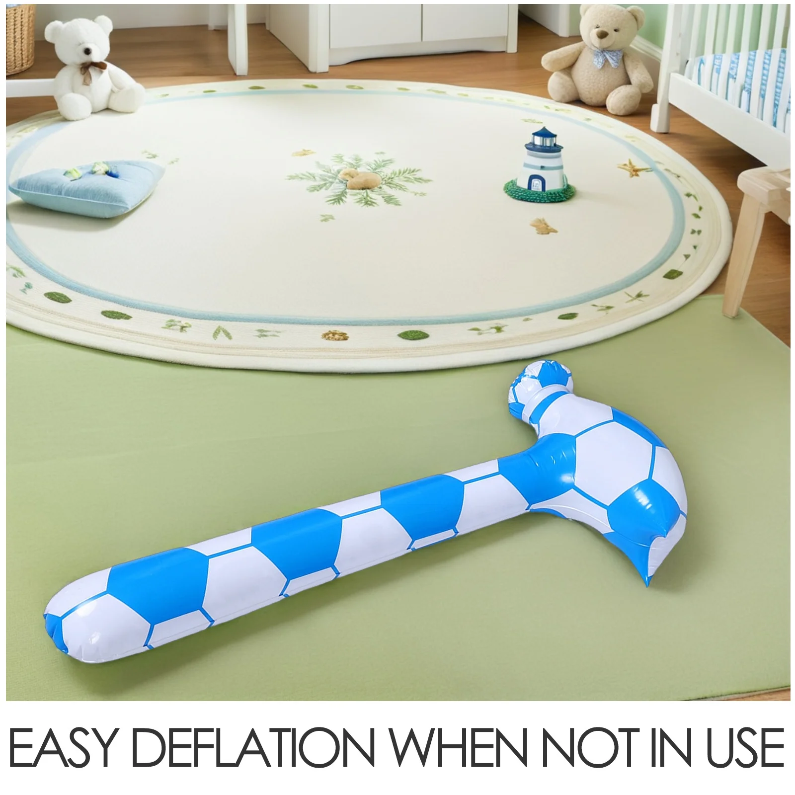 3 قطع مطرقة كرة قدم قابلة للنفخ، مطرقة كبيرة من مادة PVC لحمام السباحة والمناسبات في الهواء الطلق، لعبة مطرقة قابلة للنفخ #3