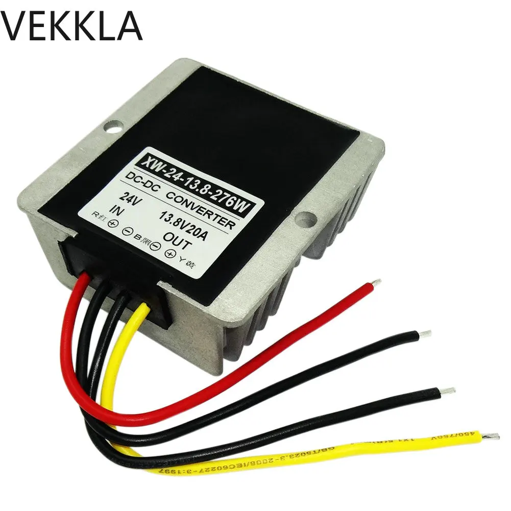 

DC 24V Step Down To 13.8V 20A 276W Car Power Supply Converter Waterproof Buck Regulator Module Reducer