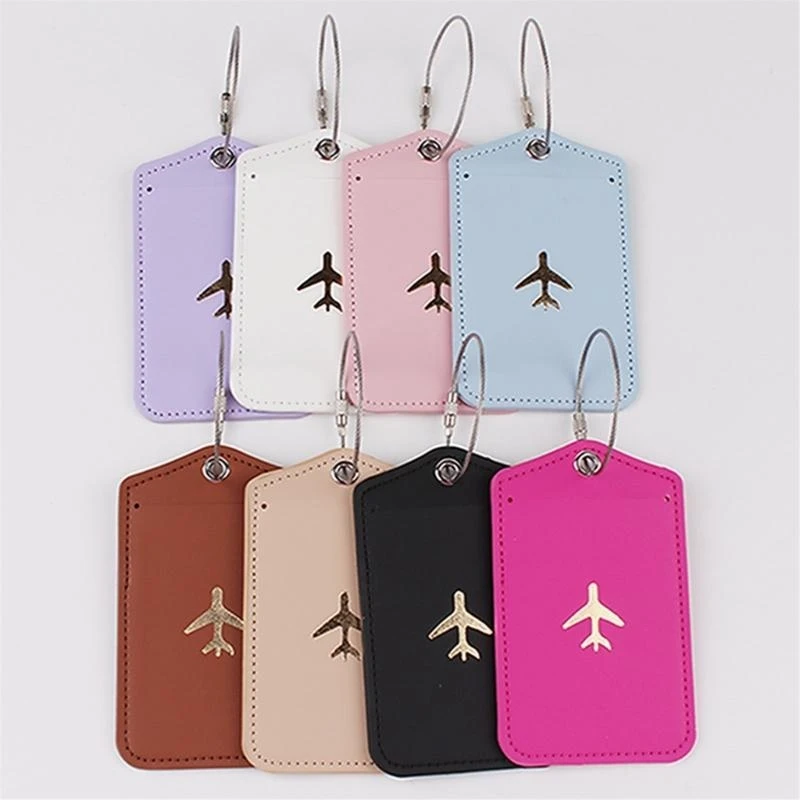 

X7XC Luggage Tages PU Leather Suitcase Tages Travel Tages with Steel for Women