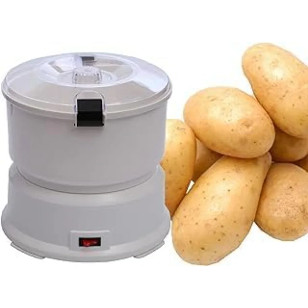 2-in-1 Automatic Potato Peeling Machine Peeling Potato & Drying Vegetable One-Button Drive Potato Peeler Spinner