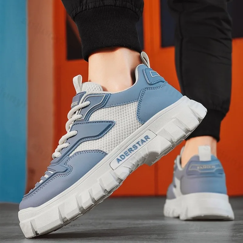 

Нишевая повседневная спортивная обувь для мужчин, лето 2024, сетчатая дышащая модная спортивная обувь с низким берцем, удобные универсальные массивные кроссовки