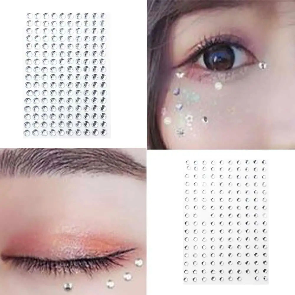 Shiny Face Rhinestone Crystal Stickers Fashion Self Adhesive Eyebrow Eyeshadow Stickers Nail Art Decoration Flatback