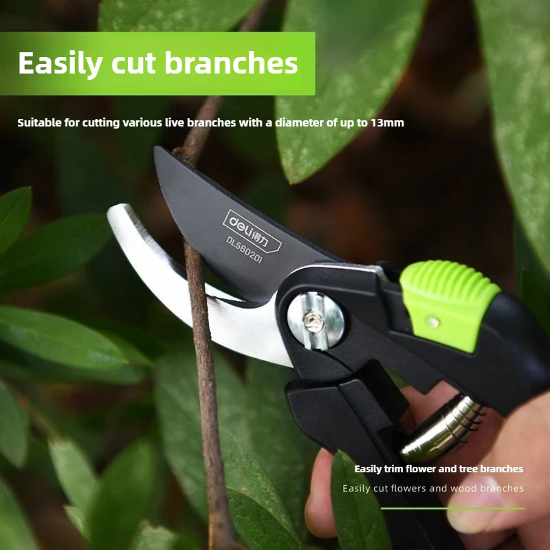 

Deli Pruning Shear Garden Tools Labor Saving Scissors Gardening Plant Sharp Branch Pruners Protection Hand Durable