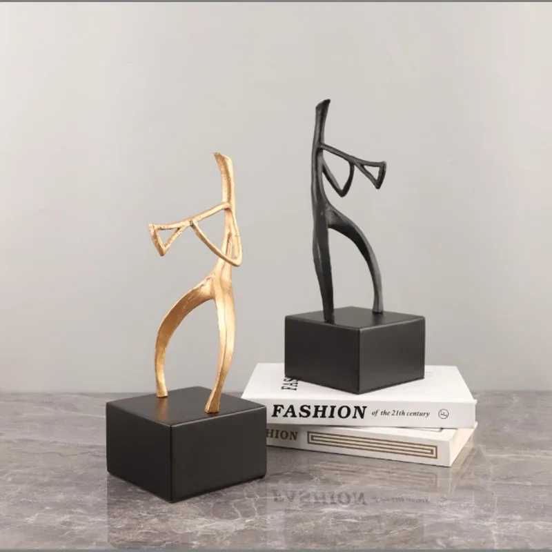 

Abstract Geometric Metal Figure Sculpture Art Ornament Entrance Bedroom TV Cabinet Body Crafts Home Decoration High-end Gifts