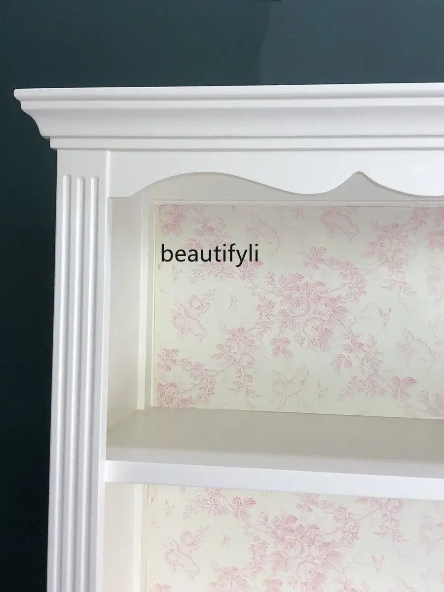 Cc182R1 Estante Francesa Estante e Prateleira de Armazenamento Moderna Pastoral Mão Escritório Display Rack Armário Rosa Integrado Boo