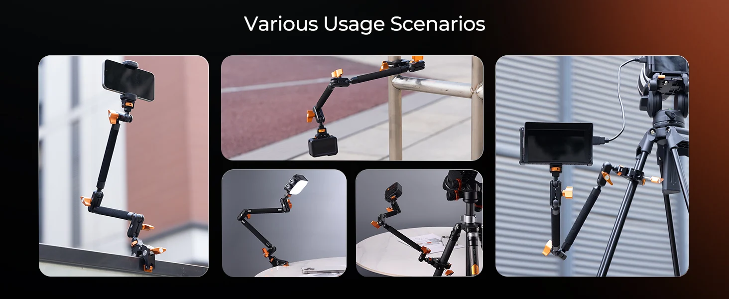 K&F CONCEPT Magic Arm Klemm-Set 22" Überkopf Schreibtisch Kamera-Halterung Langer Gelenkarm Reibungsarm für LED-Licht Action-Kamera – Detail 3