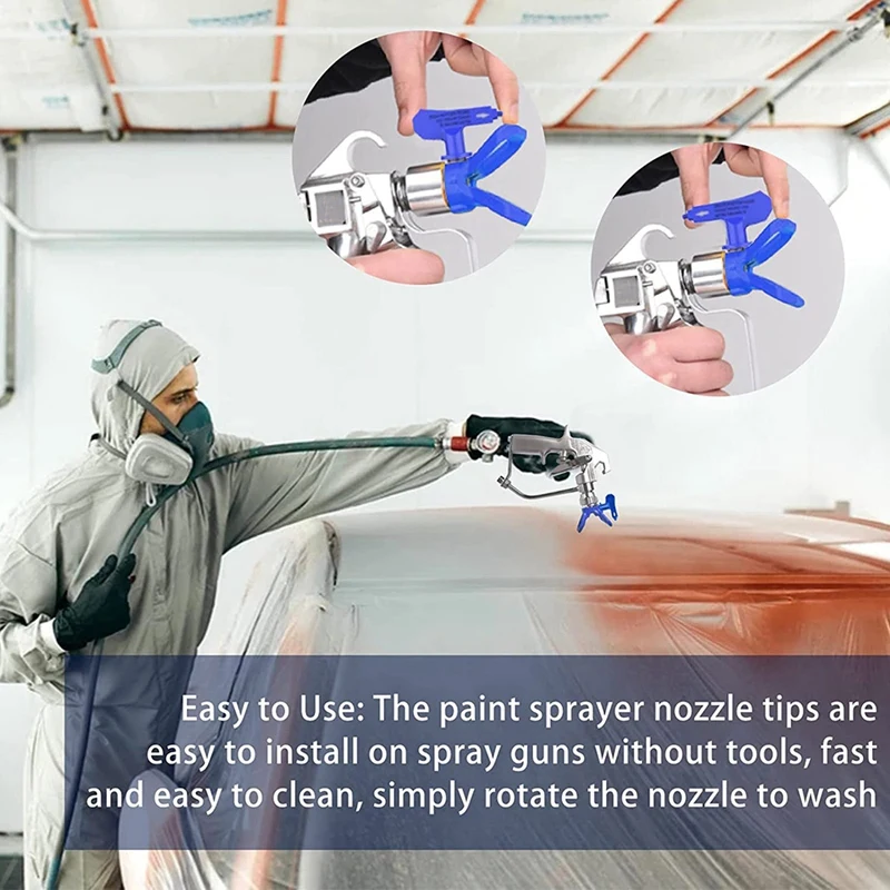 8Pcs Airless Paint Nozzles Set Reversible Spray Tips Airless Sprayer Spraying Machine