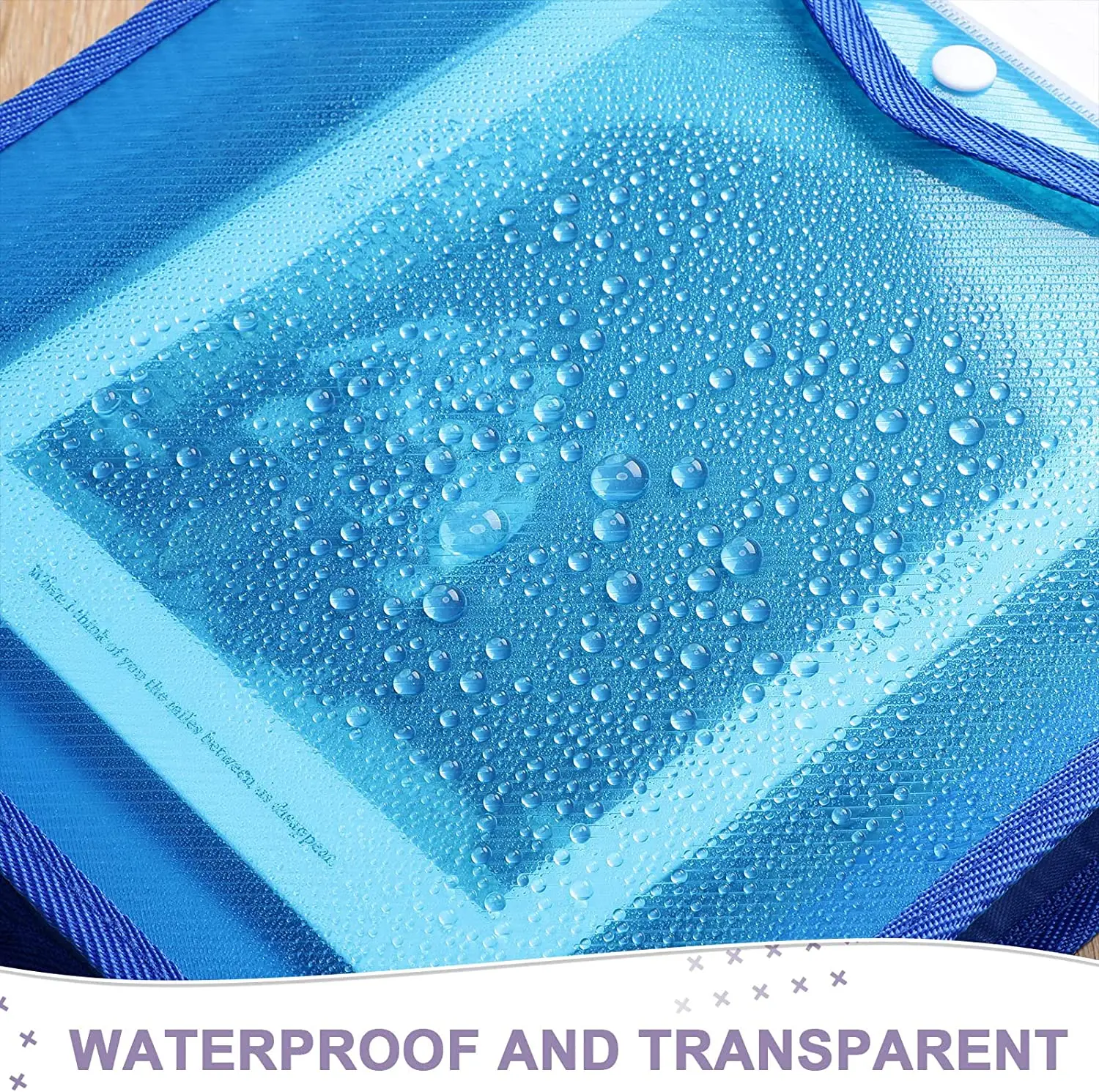 A4 A5 Size Folder Envelope Expansion File Wallet Storage File Folder With Snap Buckle and Pocket Waterproof Transparent File Bag