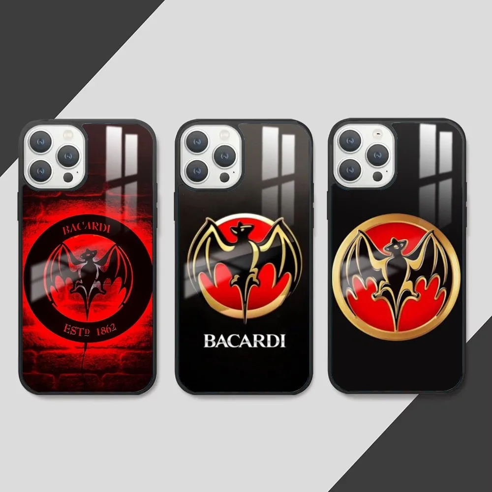 Bacardi Rum Vampire Bat Phone Case For iPhone 16 15 14 13 12 11 Pro Max Plus Mini PC Fashion mirror phone case