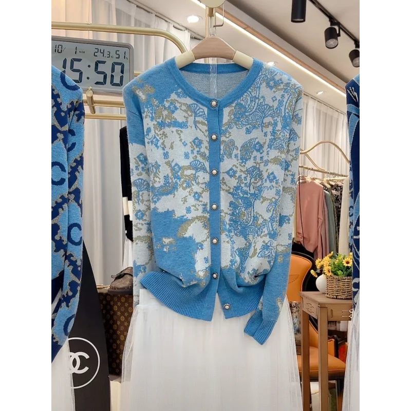 

Autumn and Winter Long-sleeved Knitted Cardigan Coat Korean Style Sweater Loose Large Size