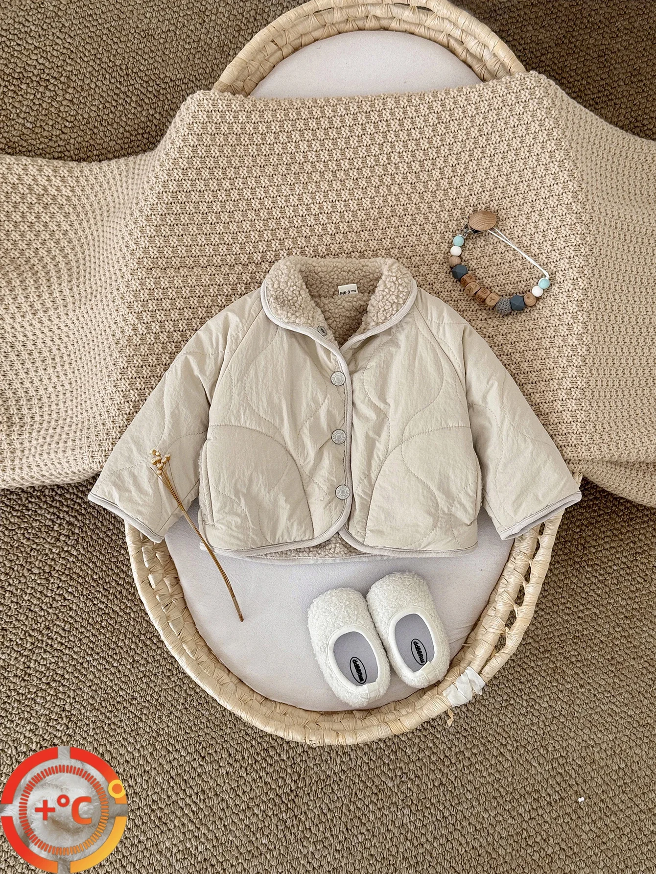 Toddler Baby Boy Girl Jackets Lamb Fleece Lining Turndown Collar Long Sleeve Warm Coats Daily Winter Clothing
