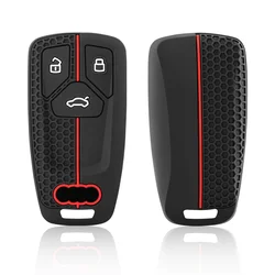 Silicone Keychain For Car Keys Case Holder Key Cover For Audi Q5 Q7 TT A4 B9 A5 A6 8S 8W 4M S4 S5 S7 TTS TFSI RS Car Key Case