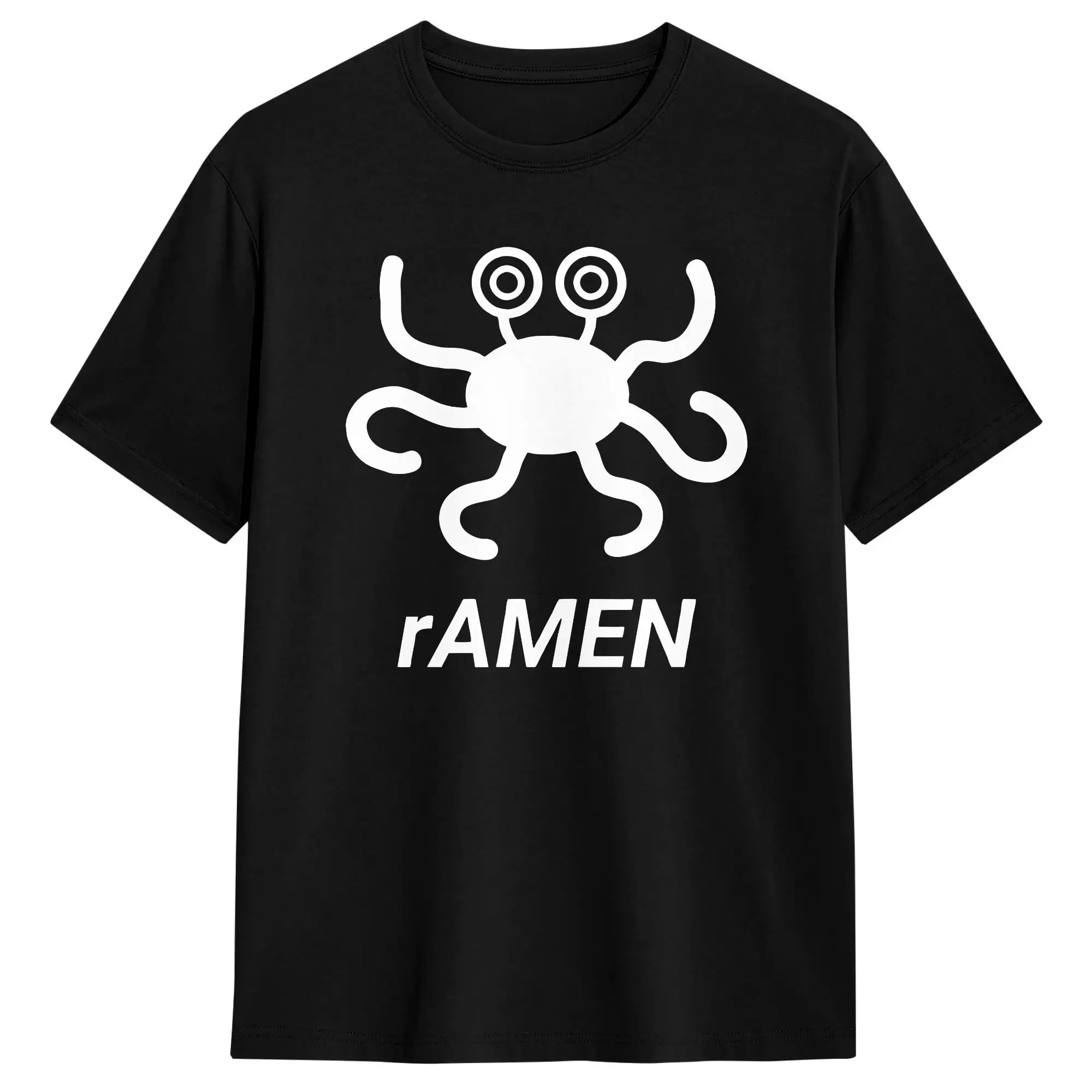 Camiseta Flying Spagetti Monsterism Monster Pastafarianism, camisetas de algodón para hombre, camisetas Vintage FSM Religion Church con cuello redondo