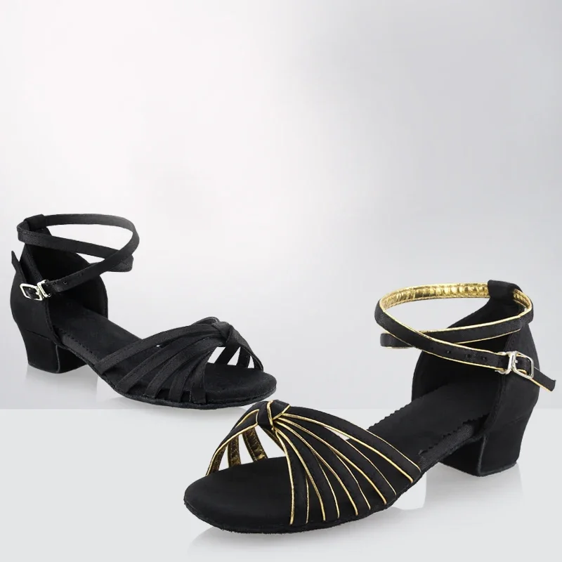 

Атласная обувь для латинских танцев для девочек, обувь для бальных танцев на низком каблуке, обувь для танго и сальсы для взрослых, обувь для латинских танцев для малышей, обувь для выступлений