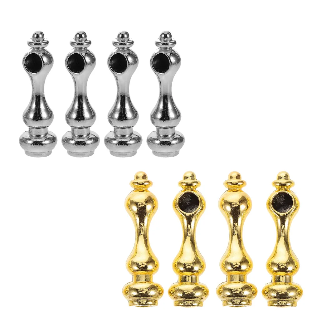 

4pcs Furniture Hardware Glass Railing Post End Cap Replacement Metal Connector For Cabinet Decorative Spindles For Wine Cart