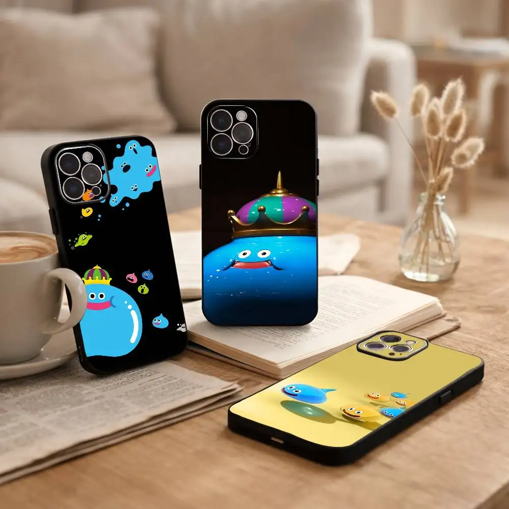 

D-Dragon Quest S-slime Phone Case For iPhone17,16,15,14,13,12Plus,Pro Max,XS,5G Soft Silicone Black Cover