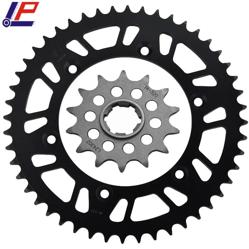 

520 Motorcycle Front Rear Sprocket Kit For Husqvarna 250CR 1990-1994 250WR Enduro 1990-1998 WR250 CR250