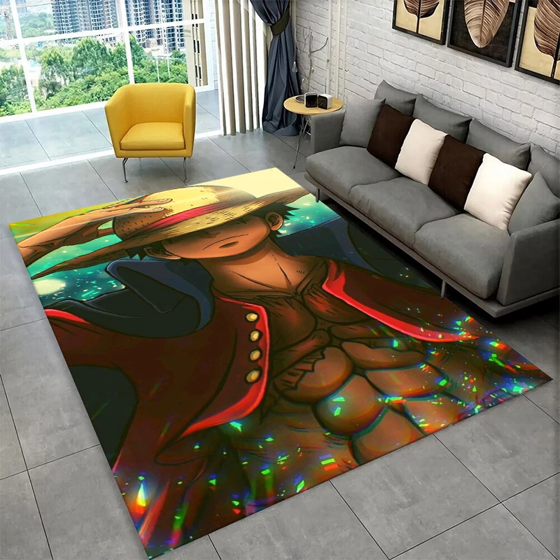Anime Zoro One Piece Cartoon-Teppich für Spielzimmer, Schlafzimmer, Wohnzimmer, Sofa, Heimdekoration, Kinderteppich, rutschfeste Bodenmatte