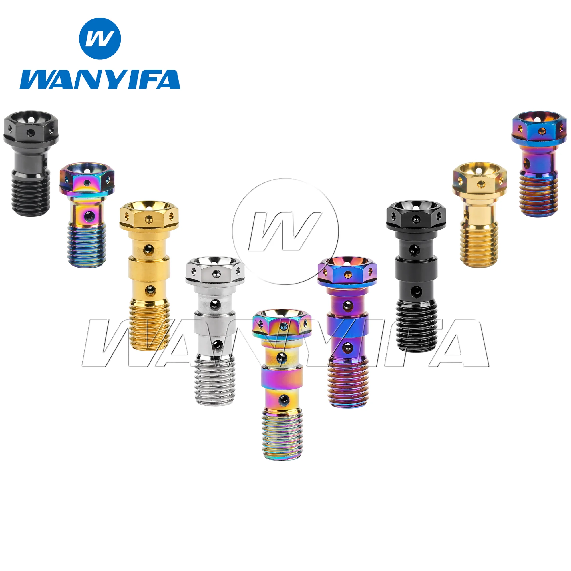 

Wanyifa Titanium Bolt M10 1.0/1.25mm Pitch Hexagon Hollow Flange Head Single/Double Hole for Motorcycle Brembo Brake