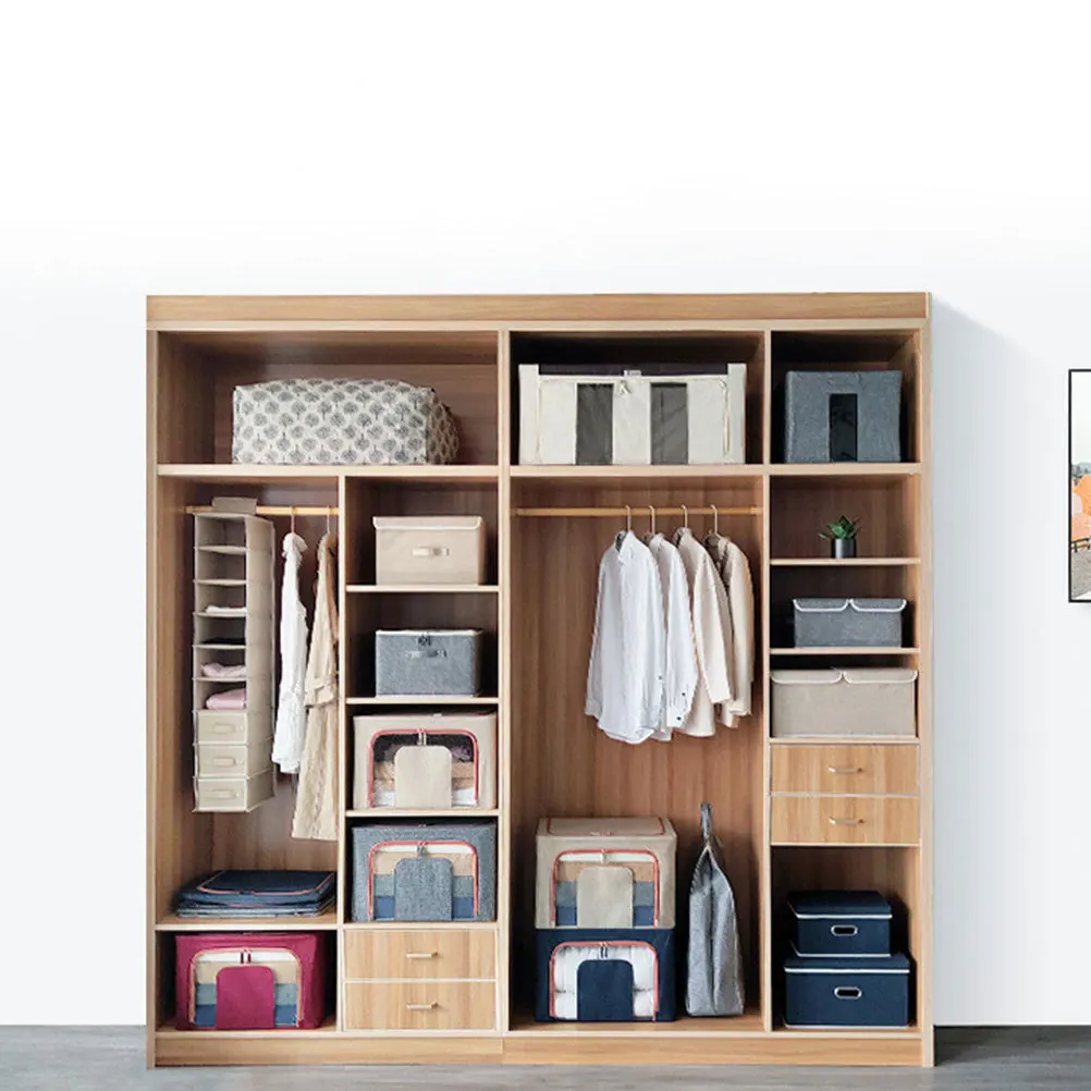 

1Pcs Underwear Organizer Box Khaki Cloth Storage Case Multi Compartments for Socks Bras Scarves Travel Dustproof Container