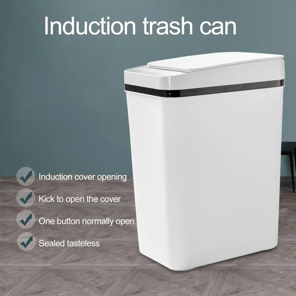 Induction Trash Can Light Touch Switch Intelligent Garbage Bin Rechargeable 3 Colors Intelligent Garbage Bin Keep Tidy