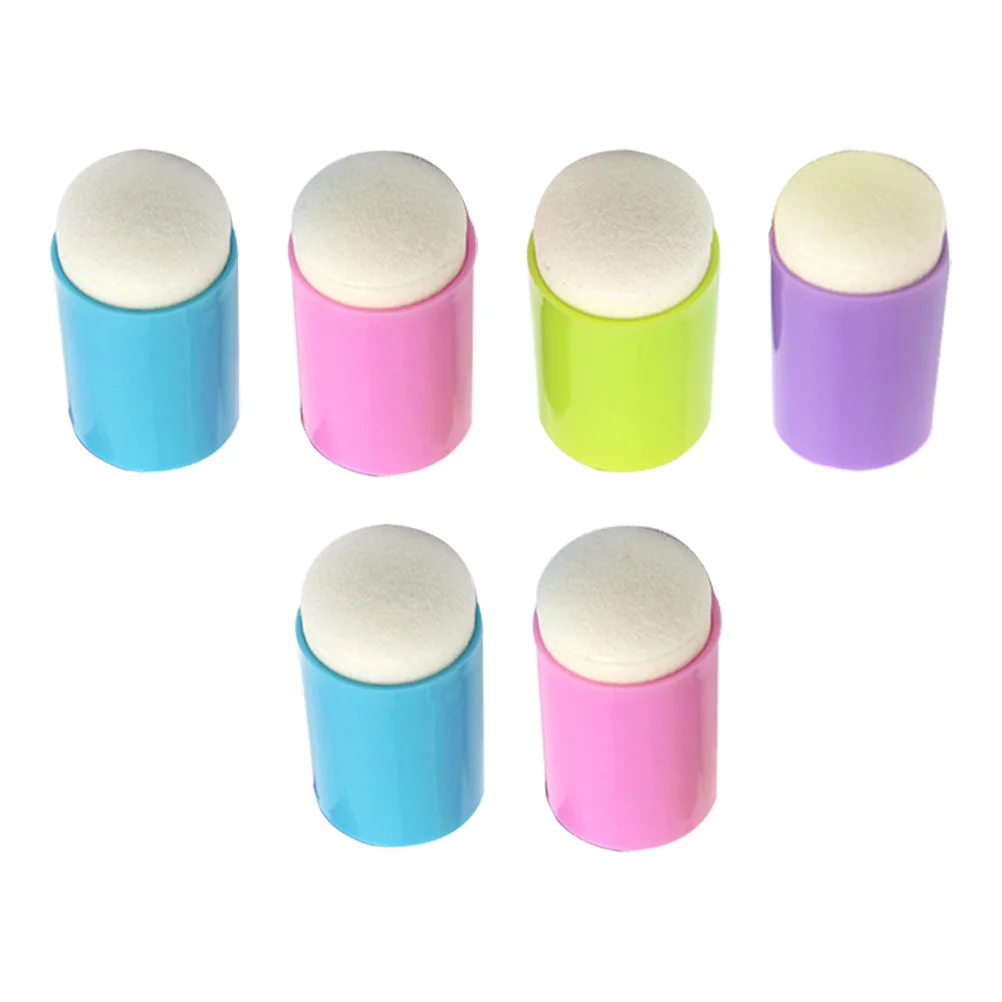 

6pcs Diy Stamp Pads Painting Tools For High Durability Sponge Covers Art Craft Activity Supplies Random Color