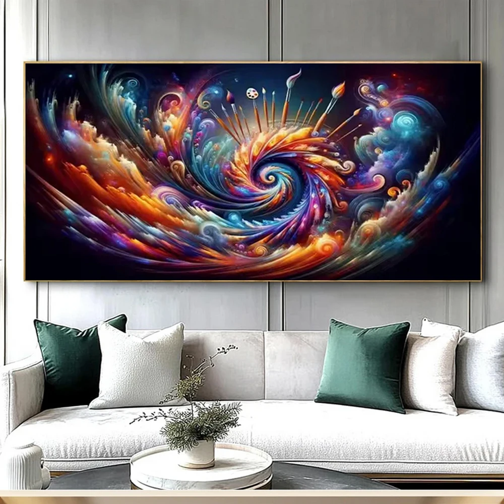 

Наборы для вышивания алмазной мозаикой «Фантастический пейзаж»: Алмазная вышивка «Цветной торнадо» с полным заполнением (квадратные и круглые стразы) для домашнего декора