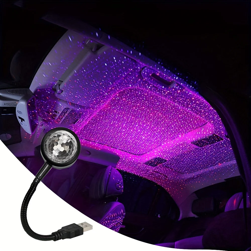 Pojazd LED gwiaździste niebo nocne światło, zasilany przez USB projektor Galaxy Star, lampa na dach samochodu, pokój, wystrój sufitu, Plug and Play