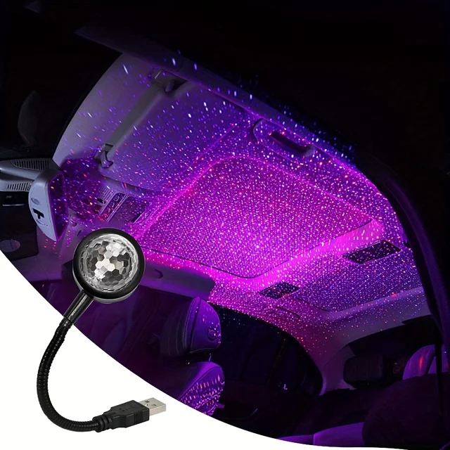 Pojazd LED gwiaździste niebo nocne światło, zasilany przez USB projektor Galaxy Star, lampa na dach samochodu, pokój, wystrój sufitu, Plug and Play