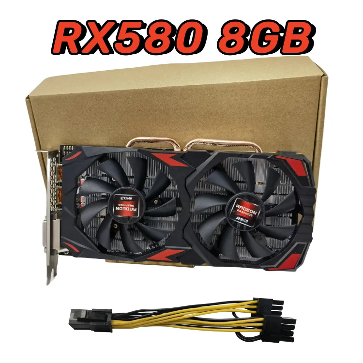 New OEM RX580 8GB 256Bit Gaming Graphics Card Desktop Computer High Definition GPU GDDR5 Fan Made in Guangdong