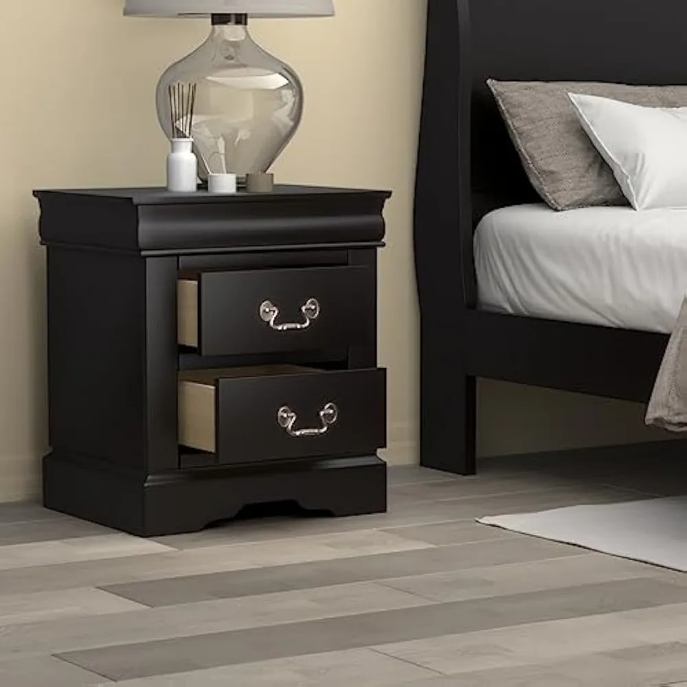 Comodino in stile Louis Philippe III nero