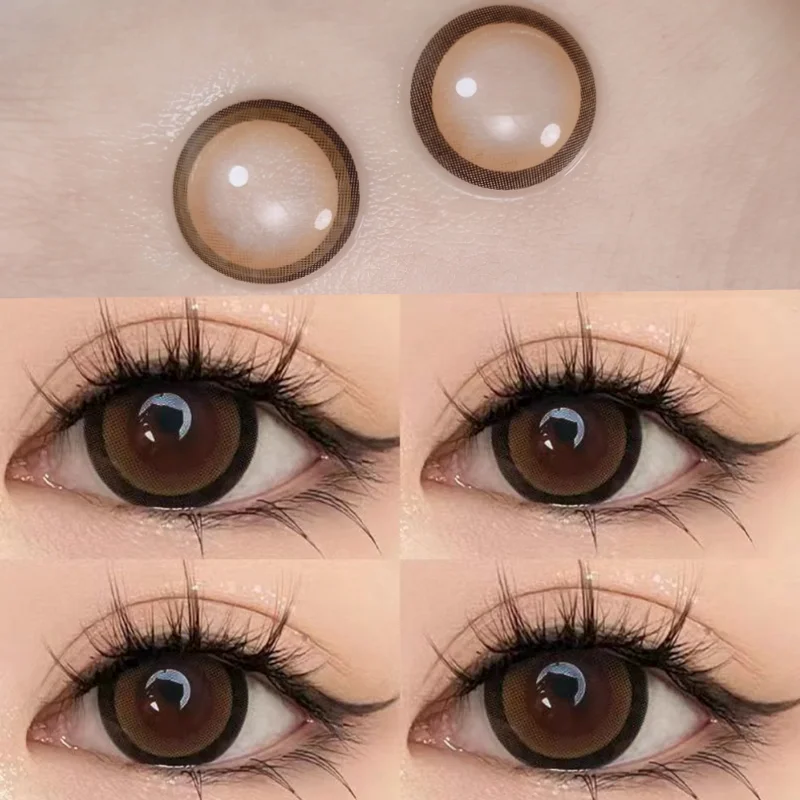 MILL CREEK 2PCS Natural Brown Contact Lenses for Eyes High Quality Eyes Color Contacts Lenses Makeup Beauty Big Pupil Yearly Use