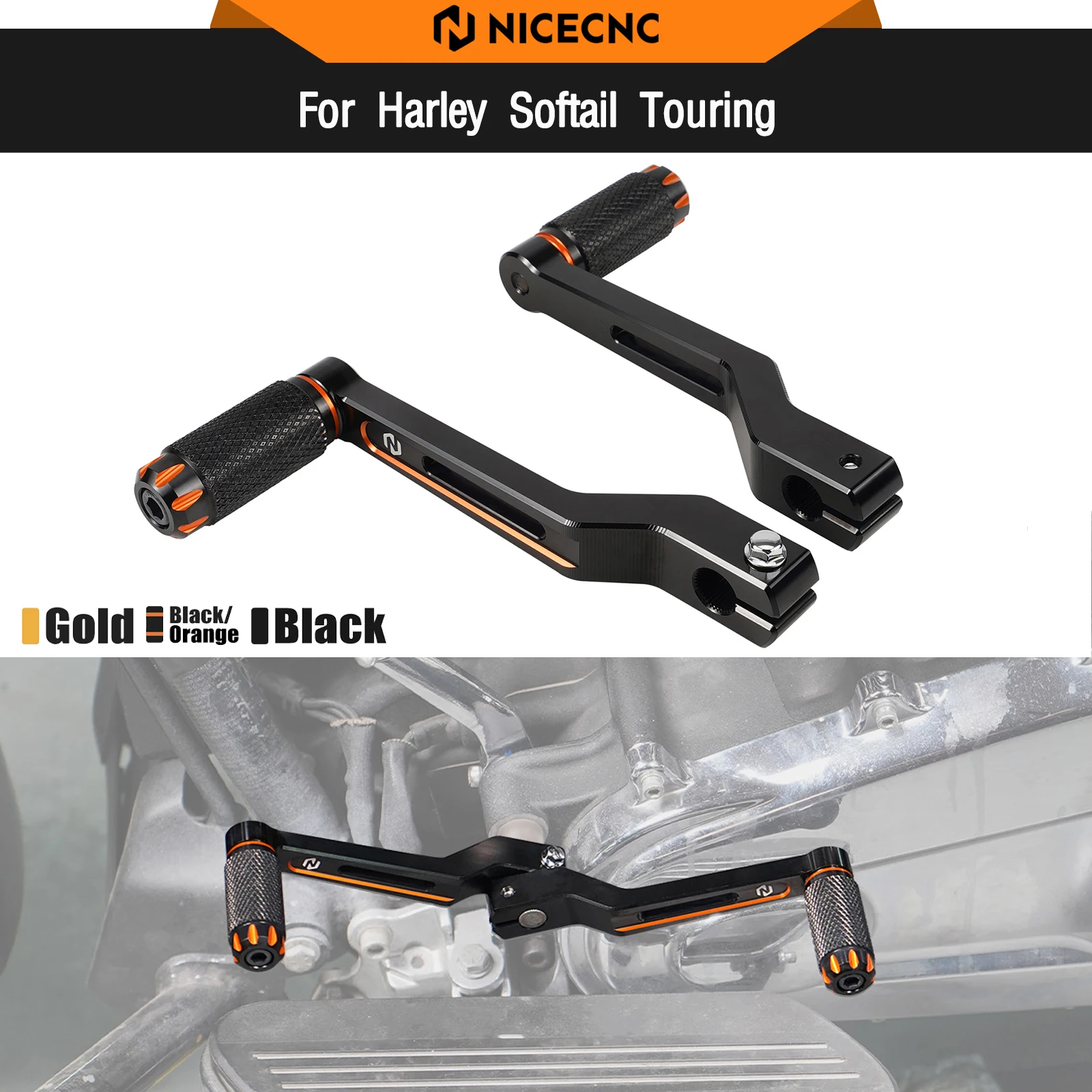 

For Harley Street Glide FLHX 2017-2024 Short Gear Shift Levers Road Glide Limited FLTRK Ultra FLTRU Road King FLHR Electra Glide