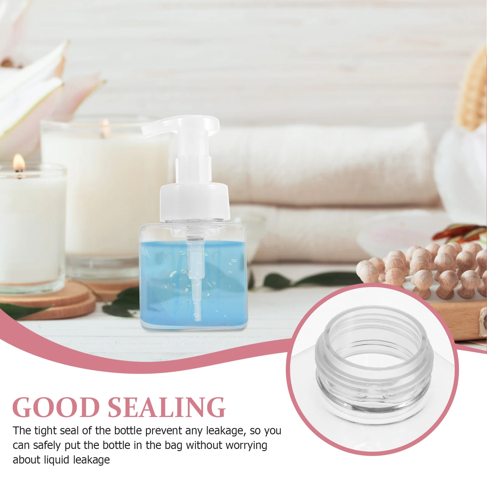 

2pcs Portable Foaming Dispenser Bottles Compact Travel Pump Soap Sub Containers Leakproof Fine Foam Mousse Dispenser