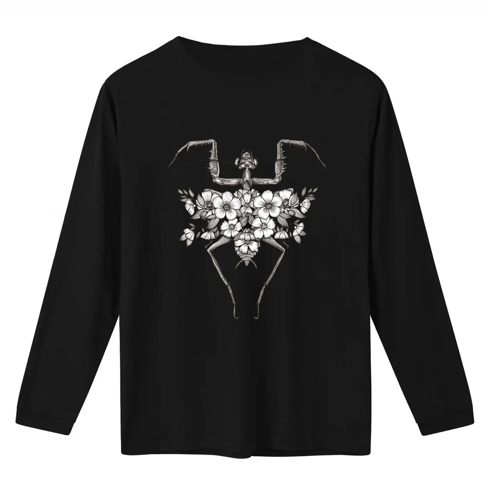 Praying Mantis T-Shirt Summer Casual Cotton Tee Oversized Streetwear Tops Vintage Graphic Print Loose Fit Short Sleeve