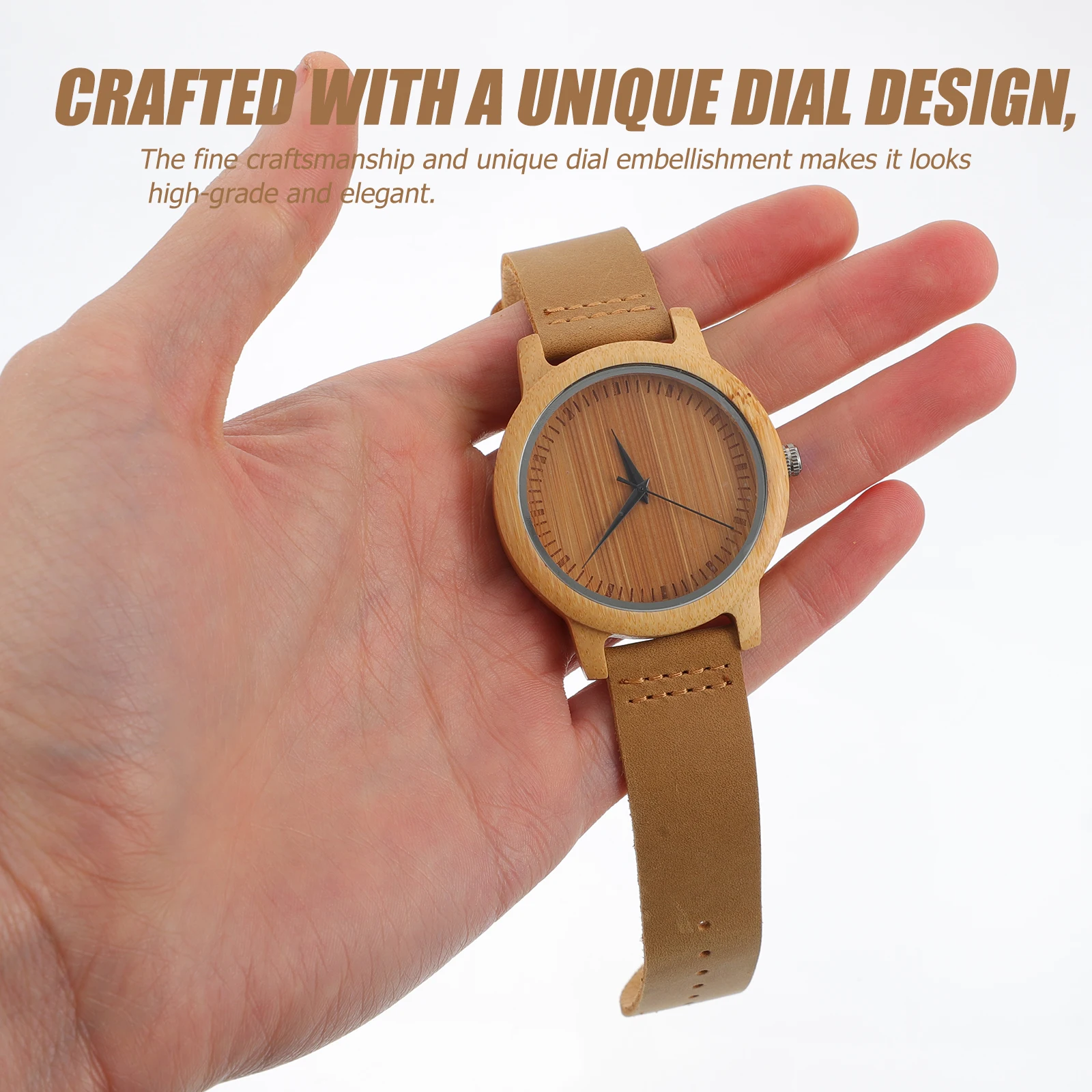 

Bamboo Wood Watch Quartz Wrist Watch for Men Women Sleek Fashion Dial Design Suitable for Wedding Party Outdoor Activities