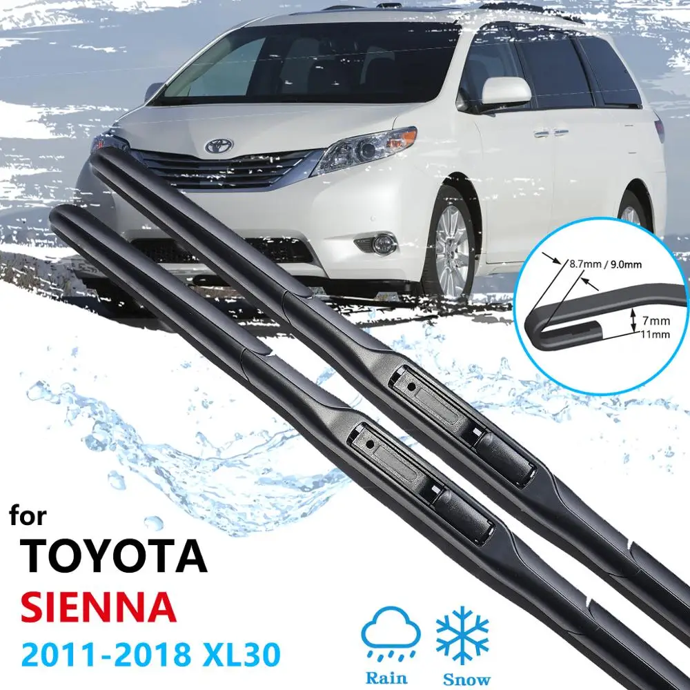 

Car Wiper Blades for Toyota Sienna XL30 2011 2012 2013 2014 2015 2016 2017 2018 Windscreen Windshield Brushes Washer Accessories