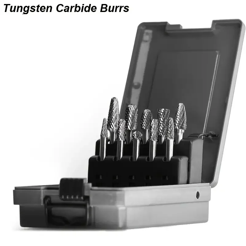 

1 tungsten carbide burr set - High-performance double-cutting rotary file bits for efficient metal cutting, milling and engravin