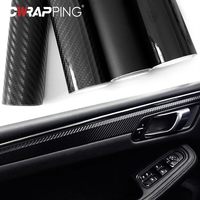 3D Carbon Fiber Vinyl Wrap Film Glossy Black Matte Black Self Adhesive Vinyl Car Wrap Foil Sticker Console Computer Laptop Skin