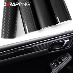 3D Carbon Fiber Car Wrap Vinyl Glossy Matte Black Self Adhesive Sticker Console Computer Laptop Case Decoration Accessories