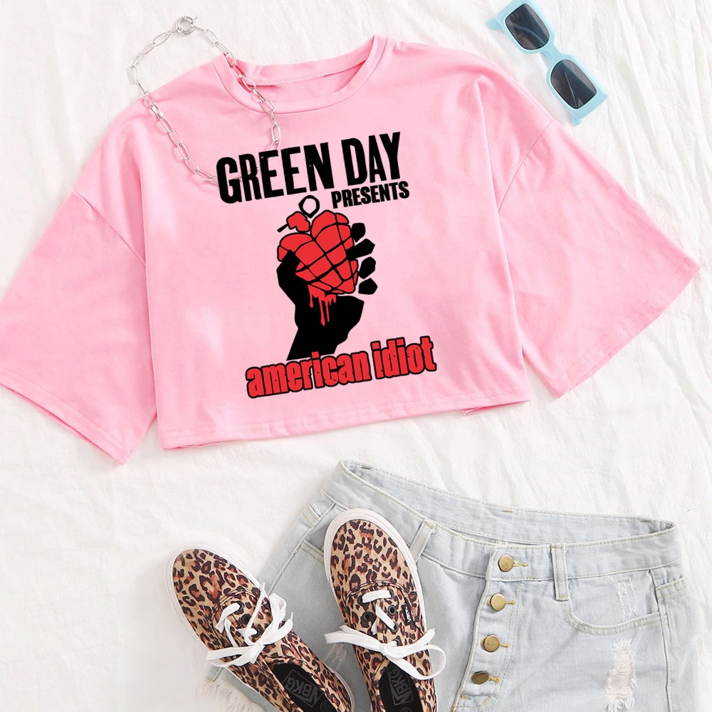 Green Day savors Band 2024 World Tour camicie donna Crop Top traspirante Streetwear abbigliamento Fashion Top