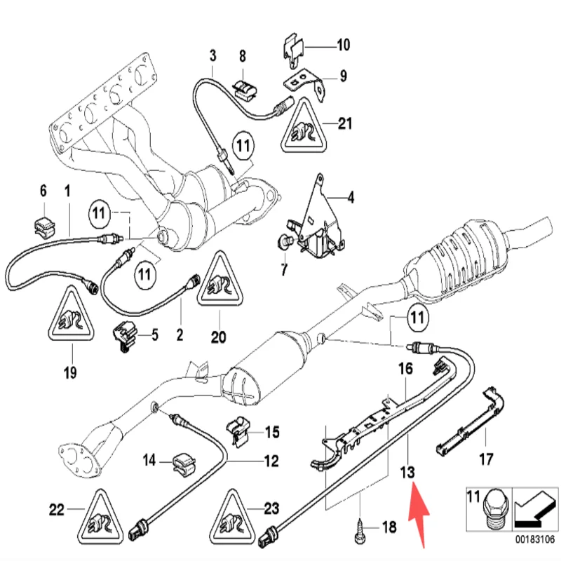 11787506531 All Side Auto Lambor Sensor O2 Sensor Oxygen Sensor For BMW E46 320 i 325 xi E39 520 i 3.0 i xDrive