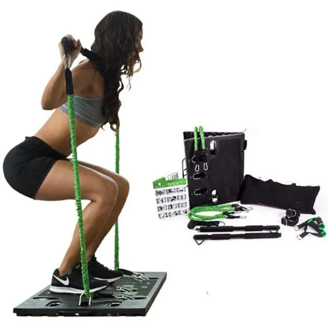 Hot selling Multi functional resistance exercise bands with pull up bar and handles gym fitness equipment home gym push up board